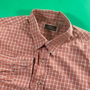 James Tattersall Mens Plaid Button Down Shirt,‎ Long Sleeve, Large, Cotton
